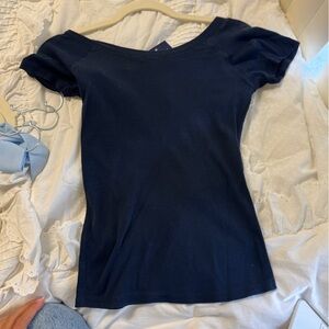 Brandy Melville Dark Blue Short Sleeve Top